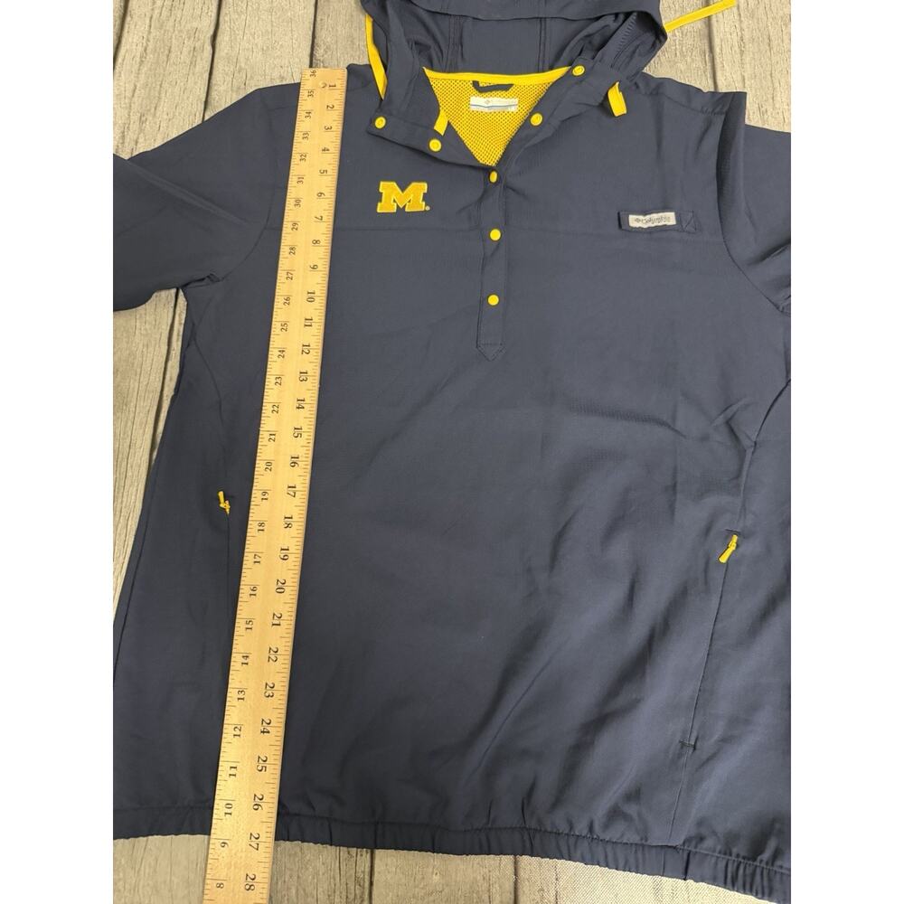 NWT Women’s Columbia Michigan Wolverines PFG Tamiami 1/4 Snap Jacket Navy Large - Picture 7 of 8